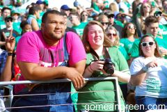 UNT student section taking photos