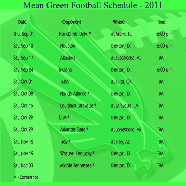 MG Schedule-2011
