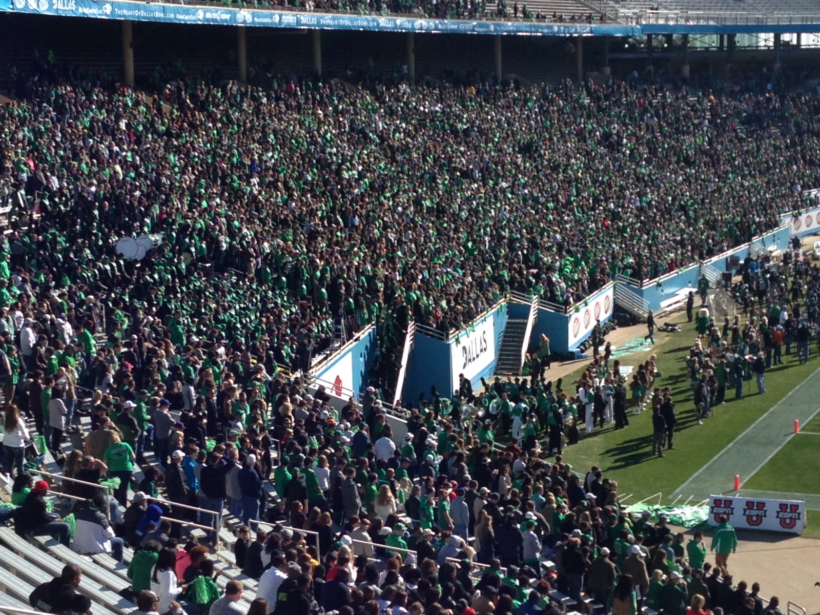 UNT side Of Cotton Bowl prior To kickoff