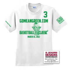 GoMeanGreen.com Classic II White Tee FRONT