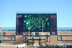 Main Scoreboard closeup 2011 UNT Mean Green Stadium