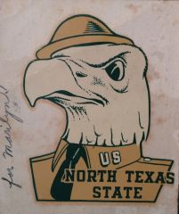 Vintage North Texas State Decal U.S. Army Eagle WWII