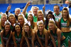 UNT Cheer at Sun Belt Tourney with Fans