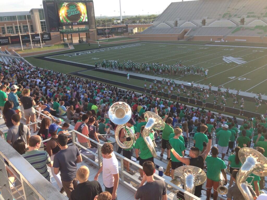 Photo from 2013 UNT Student Football Pep Rally with Coach Mac