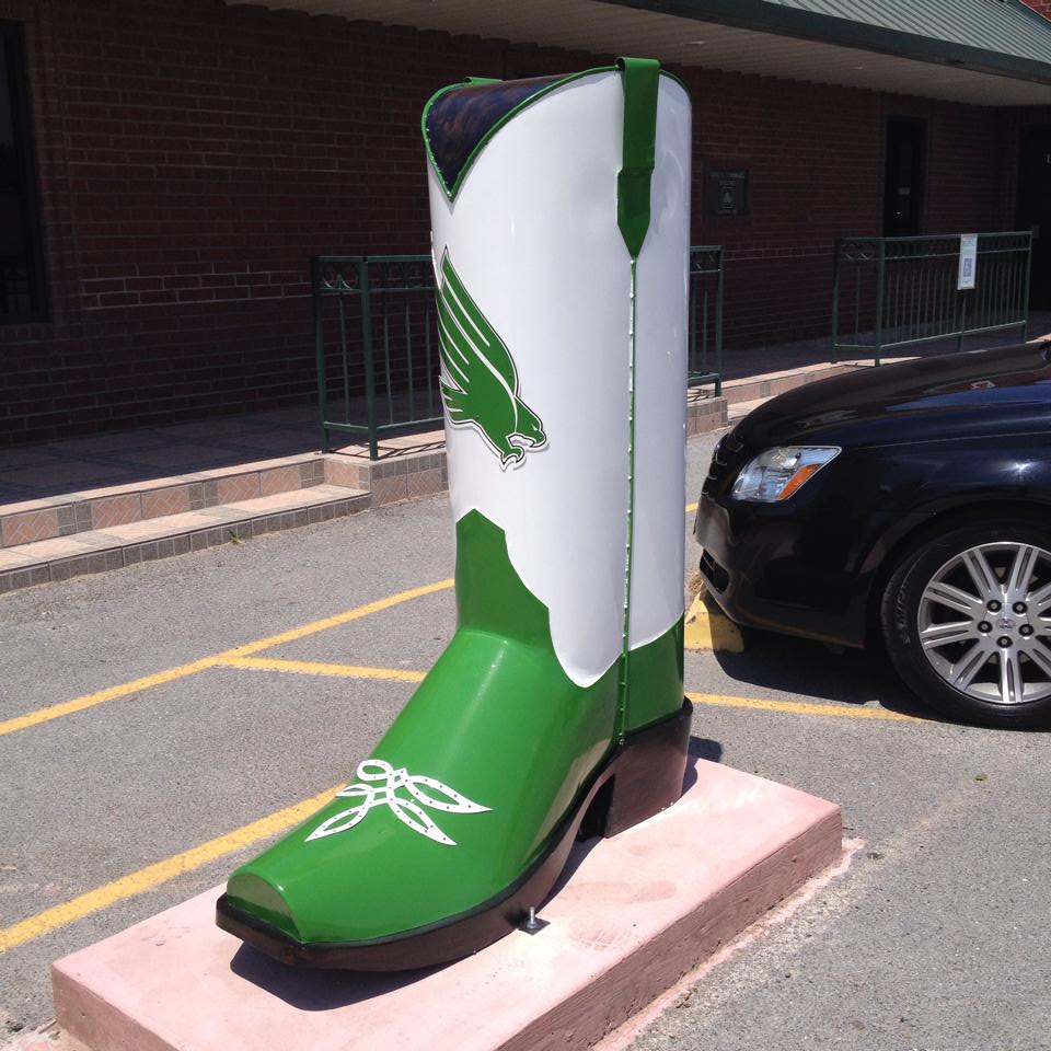 UNT Boot Statue in Mercedes, Texas